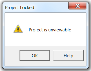 Crack password protected vba project unviewable definition of lovers